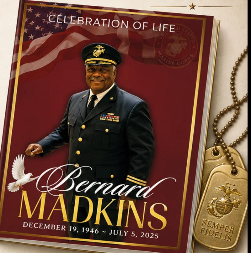 Bernard's burgundy military honors program