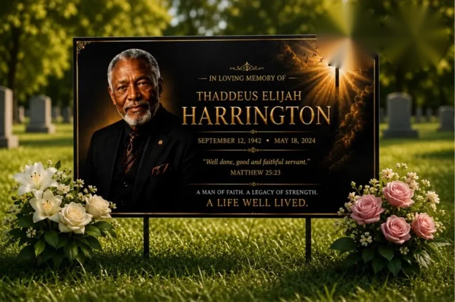 Custom memorial grave sign