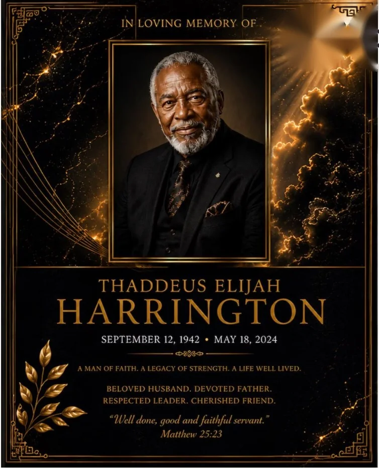 Black marble and gold Celebration of Life program — cover